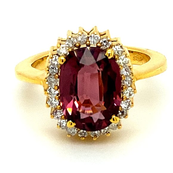 Red Spinel 4.55ct Diamonds Solid 18K Gold Ring - Picture 1 of 7